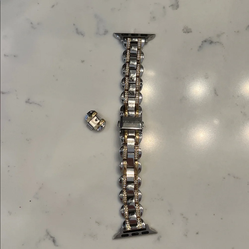 kate spade Two-Tone Silver and Gold Rhinestone Smartwatch Bracelet - Picture 6 of 6